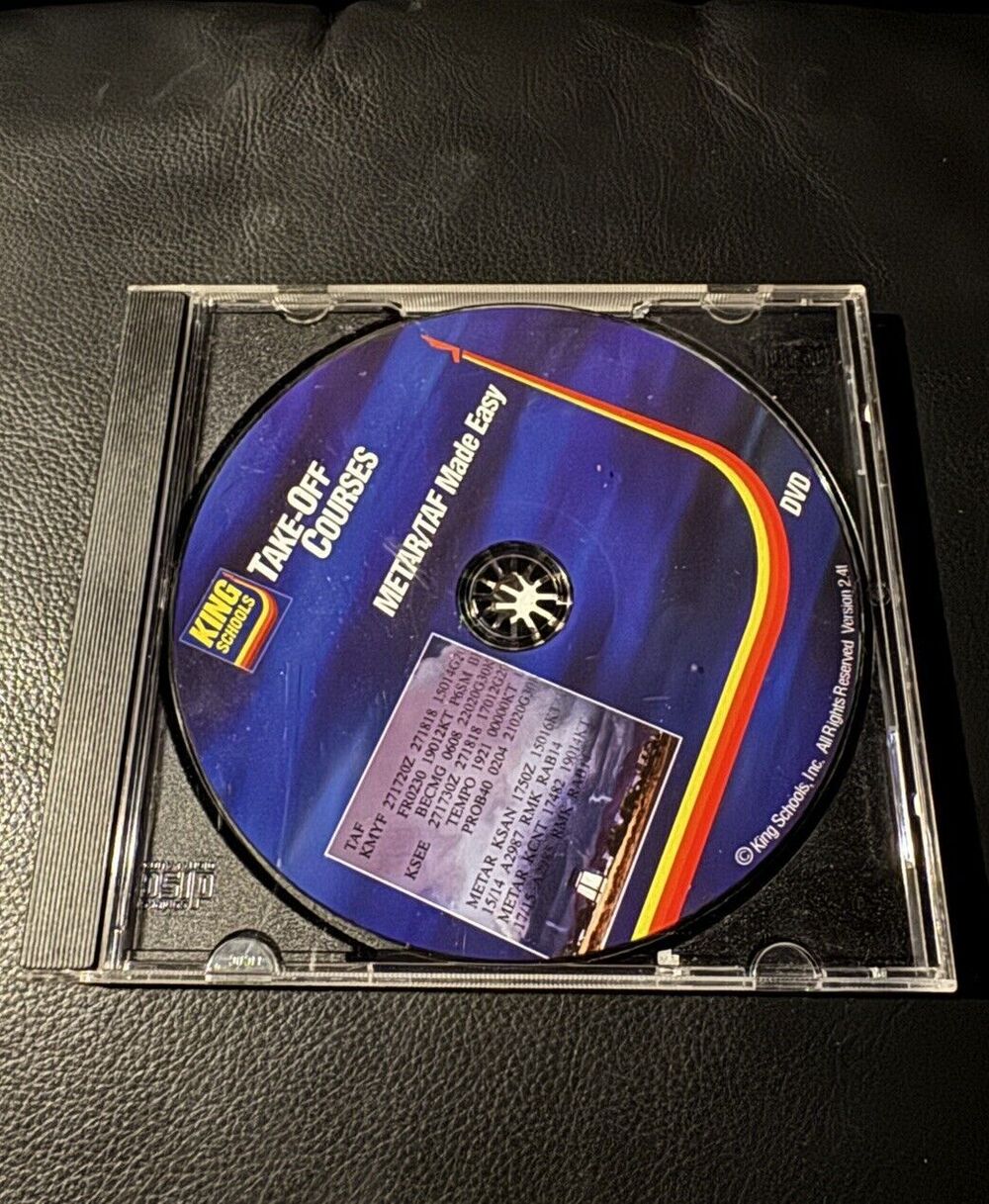 King Schools Take-Off Courses METAR TAF Made Easy DVD Pro Series Flying Planes
